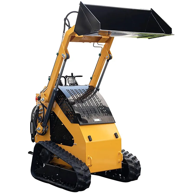 A tracked skid steer loader operating on a construction site.